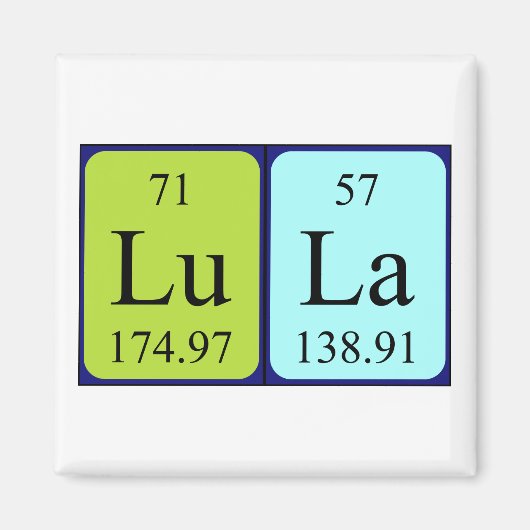 Lula periodiek table name magnet (Voorkant)