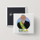 Lula Presidente Vierkante Button 5,1 Cm (Voorkant /achterkant)