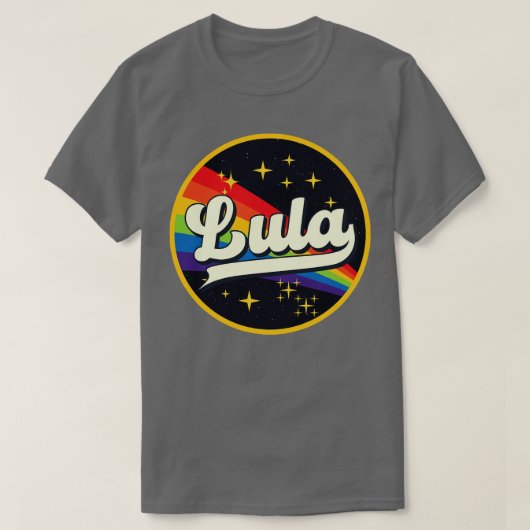 Lula regenboog in ruimte  stijl t-shirt (Design voorkant)