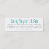 LuLaRoe-wasinstructies en bedankt kaarten Klantenkaartje (Achterkant)