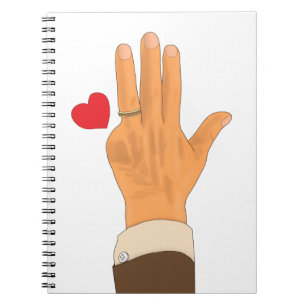 Lula's left hand and a heart notitieboek