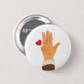 Lula's left hand and a heart ronde button 5,7 cm (Voorkant /achterkant)