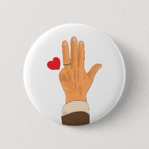 Lula's left hand and a heart ronde button 5,7 cm