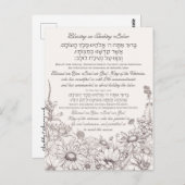 Lulav Blessing in het Hebreeuws voor Sukkot Briefkaart (Voorkant / Achterkant)