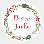 Lule Samen Kerstkrans, Buorre Javla Ronde Sticker (Voorkant)