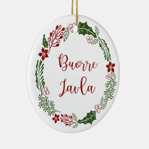 Lule Sámi Merry Kerstmis Wreath, Buorre Javla Keramisch Ornament