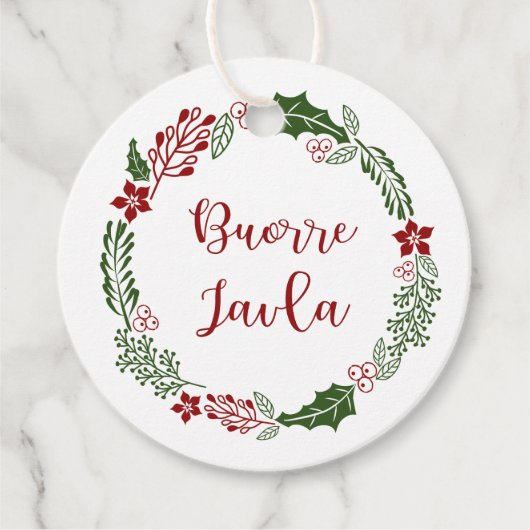 Lule Sámi Vrolijk Kerstfeest, Borre Javla, Aangepa Bedankjes Labels (Voorkant)