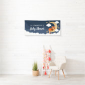 Lullaby Baby Red Panda Moon Baby shower Banner (Insitu)