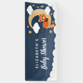 Lullaby Baby Red Panda Moon Baby shower Banner (Verticaal)