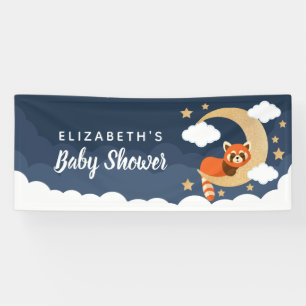 Lullaby Baby Red Panda Moon Baby shower Banner