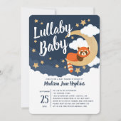 Lullaby Baby Red Panda Moon Baby shower Kaart (Voorkant)