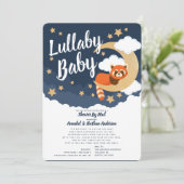 Lullaby Baby Red Panda Moon Baby shower per post Kaart (Staand voorkant)