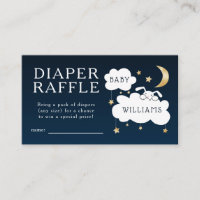 Lullaby Baby shower Navy Diaper Raffle Ticket