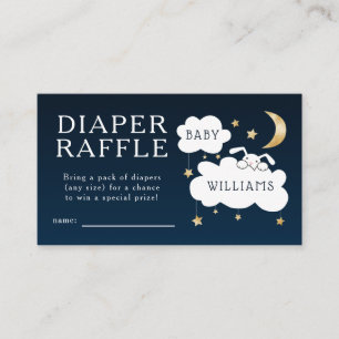 Lullaby Baby shower Navy Diaper Raffle Ticket Informatiekaartje