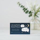Lullaby Baby shower Navy Diaper Raffle Ticket Informatiekaartje (Staand voorkant)