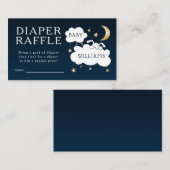 Lullaby Baby shower Navy Diaper Raffle Ticket Informatiekaartje (Voorkant / Achterkant)