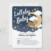 Lullaby Baby Sloth Moon Baby shower Kaart (Voorkant)