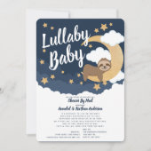 Lullaby Baby Sloth Moon Baby shower per post Kaart (Voorkant)