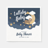Lullaby Baby Sloth Moon Baby shower Servet (Voorkant)
