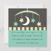 Lullaby Baby Stars en Moon Mobile Invitation Kaart (Achterkant)