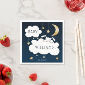 Lullaby Bunny Baby shower Navy Blue Gold Servet (Insitu)