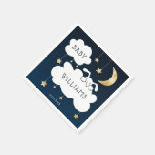 Lullaby Bunny Baby shower Navy Blue Gold Servet (Hoek)