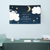 Lullaby Bunny Baby shower Navy Gold Welkom Spandoek (Beurs)