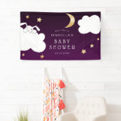 Lullaby Bunny Baby shower Paarse Welkom Spandoek (Insitu)
