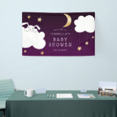 Lullaby Bunny Baby shower Paarse Welkom Spandoek (Beurs)