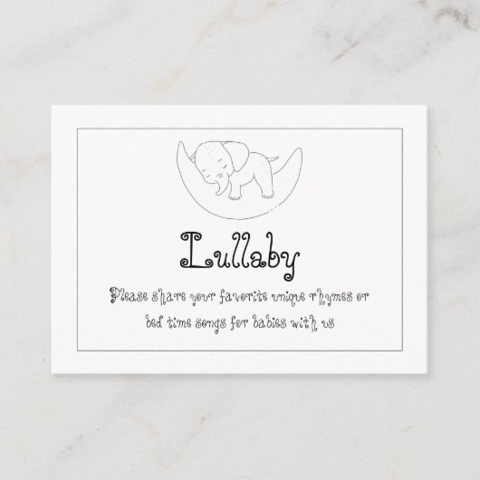 Lullaby Informatiekaartje (Voorkant)