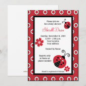 Lullabye Ladybug 5x7 Red Trendy Invitations Kaart (Voorkant / Achterkant)