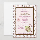 Lullabye Ladybug 5x7 Roze Trendy Invitaties Kaart (Voorkant / Achterkant)