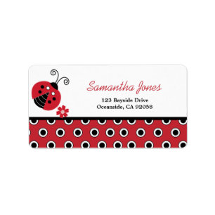 Lullabye Ladybug Trendy Red Dot Adreslabel Etiket