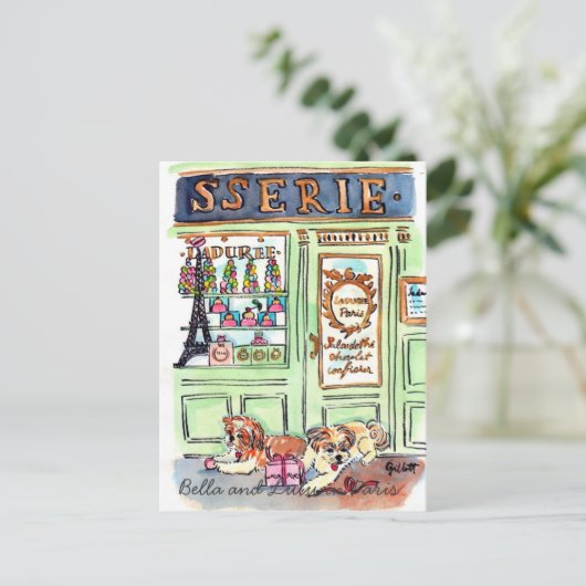 Lulu & Bella gaan naar het briefkaart van Parijs (Staand voorkant)