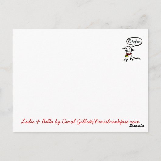 Lulu & Bella gaan naar het briefkaart van Parijs (Achterkant)