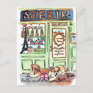 Lulu & Bella gaan naar het briefkaart van Parijs