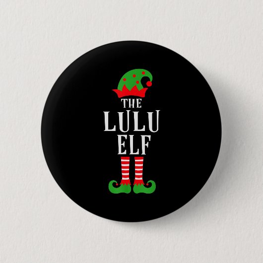 Lulu Elf Family Matching Group Christmas Gift Funn Ronde Button 5,7 Cm (Voorkant)