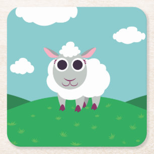 Lulu the Sheep Kartonnen Onderzetters
