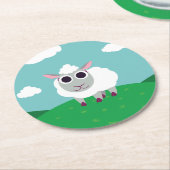 Lulu the Sheep Ronde Kartonnen Onderzetter (Gebogen)