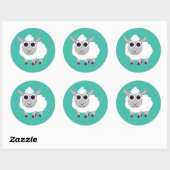 Lulu the Sheep Ronde Sticker (Vel)
