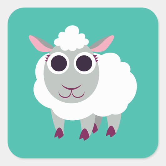 Lulu the Sheep Vierkante Sticker (Voorkant)