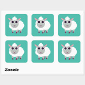 Lulu the Sheep Vierkante Sticker (Vel)
