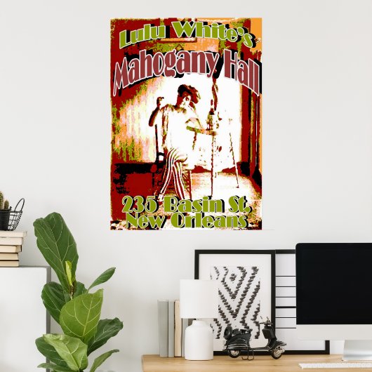 Lulu Whites Brothel New Orleans Poster (Thuiskantoor)