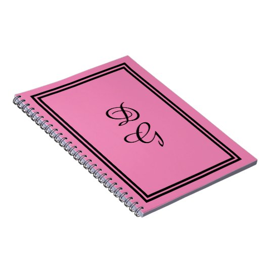 "Lulumama" Monogrammed Roos roze Notitieboek (Rechterzijde)