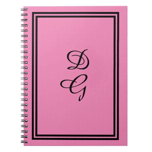 "Lulumama" Monogrammed Roos roze Notitieboek (Voorkant)