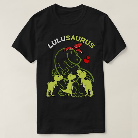 Lulusaurus Lulu Tyrannosaurus Dinosaur Moederda T-shirt (Design voorkant)