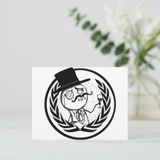 LulzSec Anonymous Logo Briefkaart (Staand voorkant)