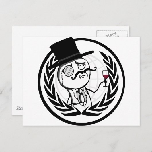 LulzSec Anonymous Logo Briefkaart (Voorkant / Achterkant)