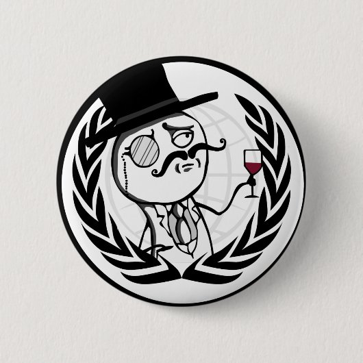 LulzSec Anonymous Logo Ronde Button 5,7 Cm (Voorkant)