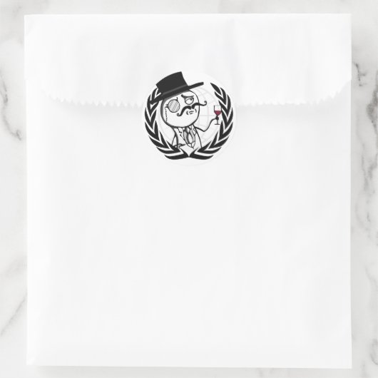 LulzSec Anonymous Logo Ronde Sticker (Tas)
